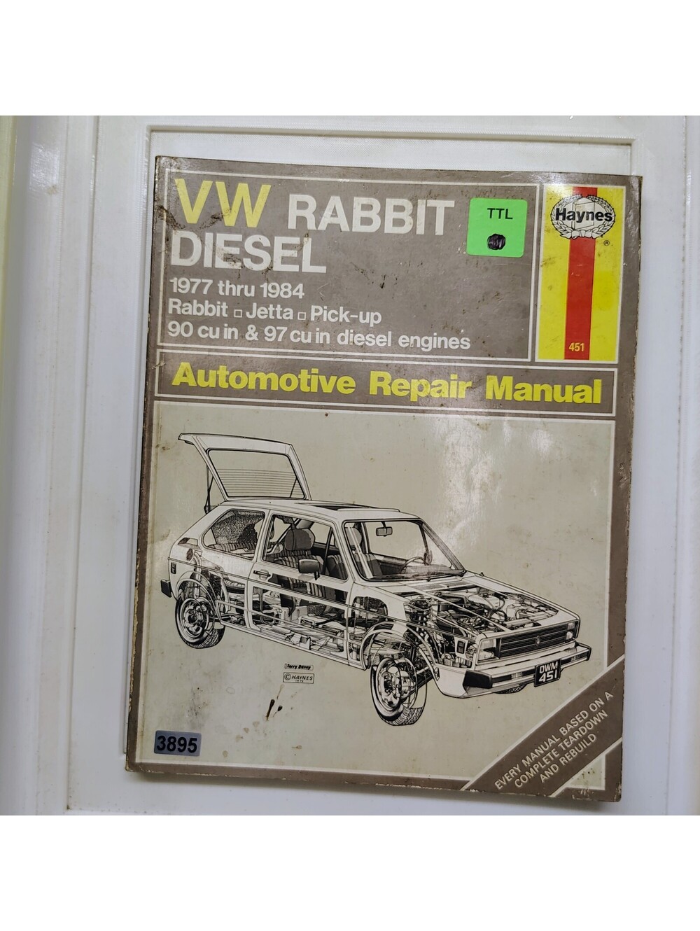 Haynes VW Rabbit Diesel Automotive Repair Manual 1977-1984 Jetta Pick-up